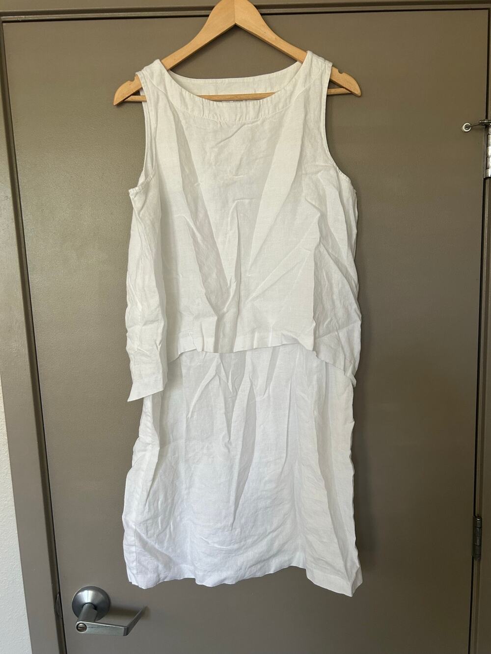 Purejill 100%Linen SleevelessBeachy summer minimalistDoubleLayer Lagenlookluxury